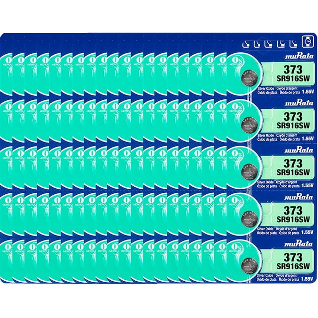 Murata 373 Battery SR916SW 1.55V Silver Oxide Watch Button Cell (20