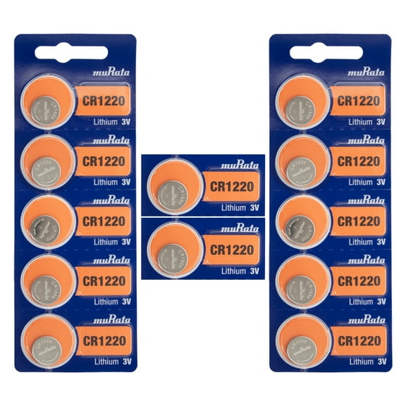 Murata CR1220 3V Lithium Coin Cell (12 Battery)