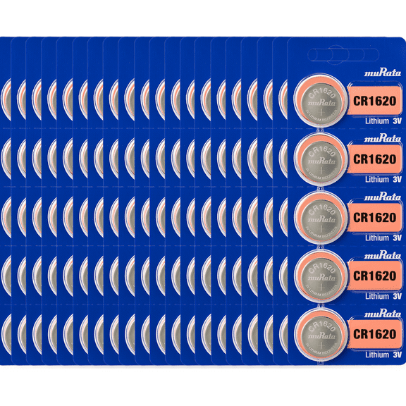 Murata CR1620 3V Lithium Coin Cell (100 Batteries) - Replaces Sony CR1620