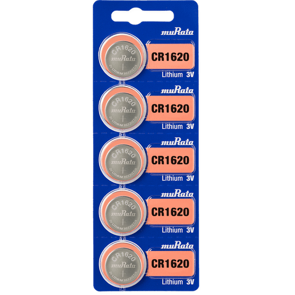 Murata CR1620 3V Lithium Coin Cell (5 Batteries) - Replaces Sony CR1620