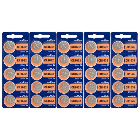 Murata CR1632 3V Lithium Battery 5PACK X (5PCS) - 25 Pack
