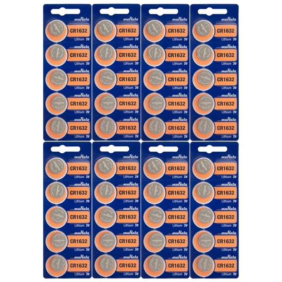 Murata CR1632 3V Lithium Coin Cell (40 Batteries) - Replaces Sony CR1632