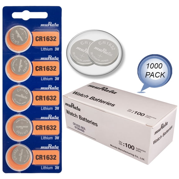 Murata CR1632 Lithium Coin Cell Battery (1000 Wholesale Pack Pack)