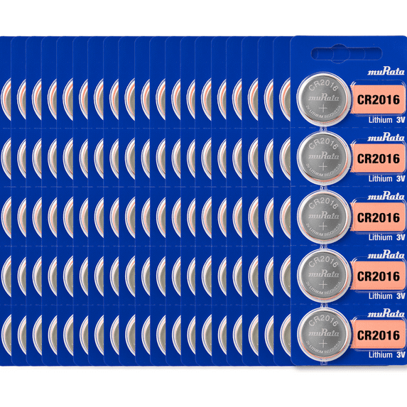 Murata CR2016 3V Lithium Coin Cell (100 Batteries) - Replaces Sony CR2016