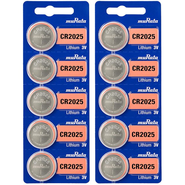 Murata CR2025 Battery DL2025 ECR2025 3V Lithium Coin Cell (10 Batteries