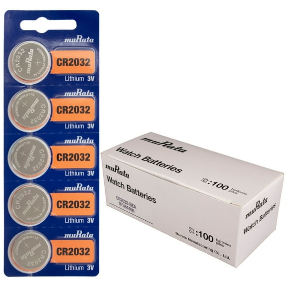 Murata CR2032 220mAh 3V Lithium (LiMnO2) Coin Cell Watch Battery - 120 Pack