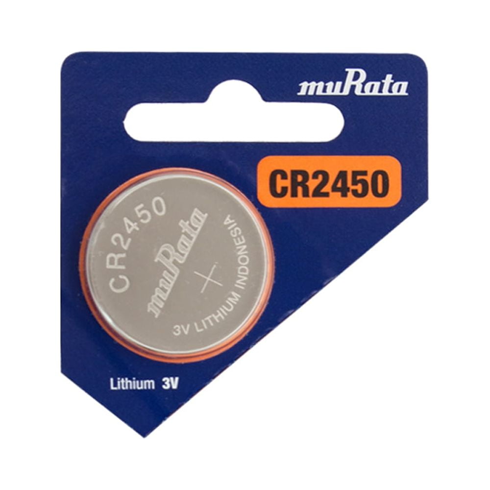 Murata CR2450 610mAh 3V Lithium (LiMnO2) Coin Cell Watch Battery - 1 Piece Tear  Strip 