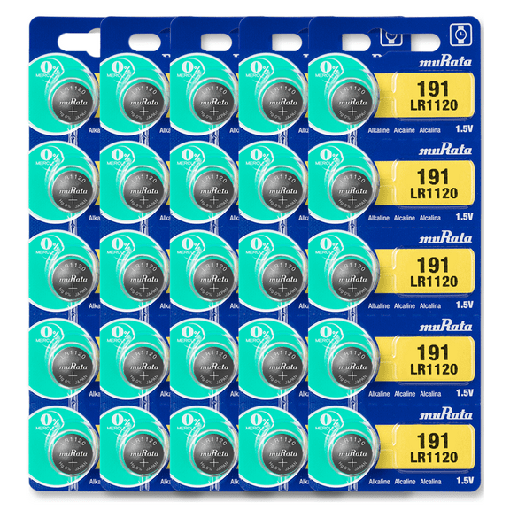 Murata LR1120 Battery 1.55V Alkaline Button Cell (25 Batteries)
