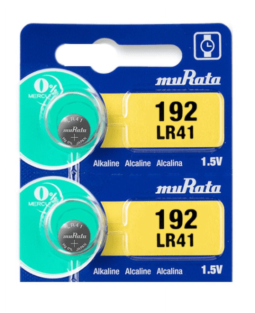 Murata LR41 Battery 1.55V Alkaline Button Cell (2 Batteries)