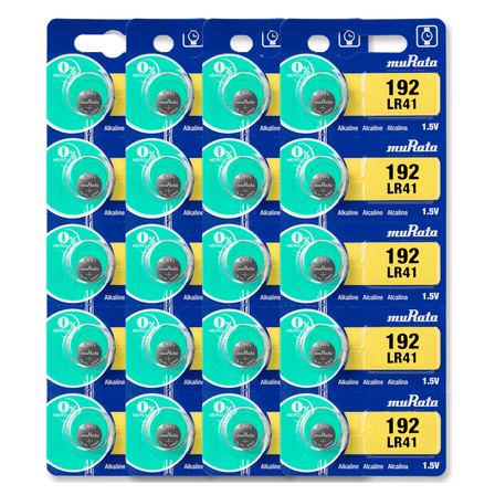 Murata LR41 Battery 1.55V Alkaline Button Cell (20 Batteries)