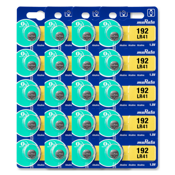 Murata LR41 Battery 1.55V Alkaline Button Cell (20 Batteries)