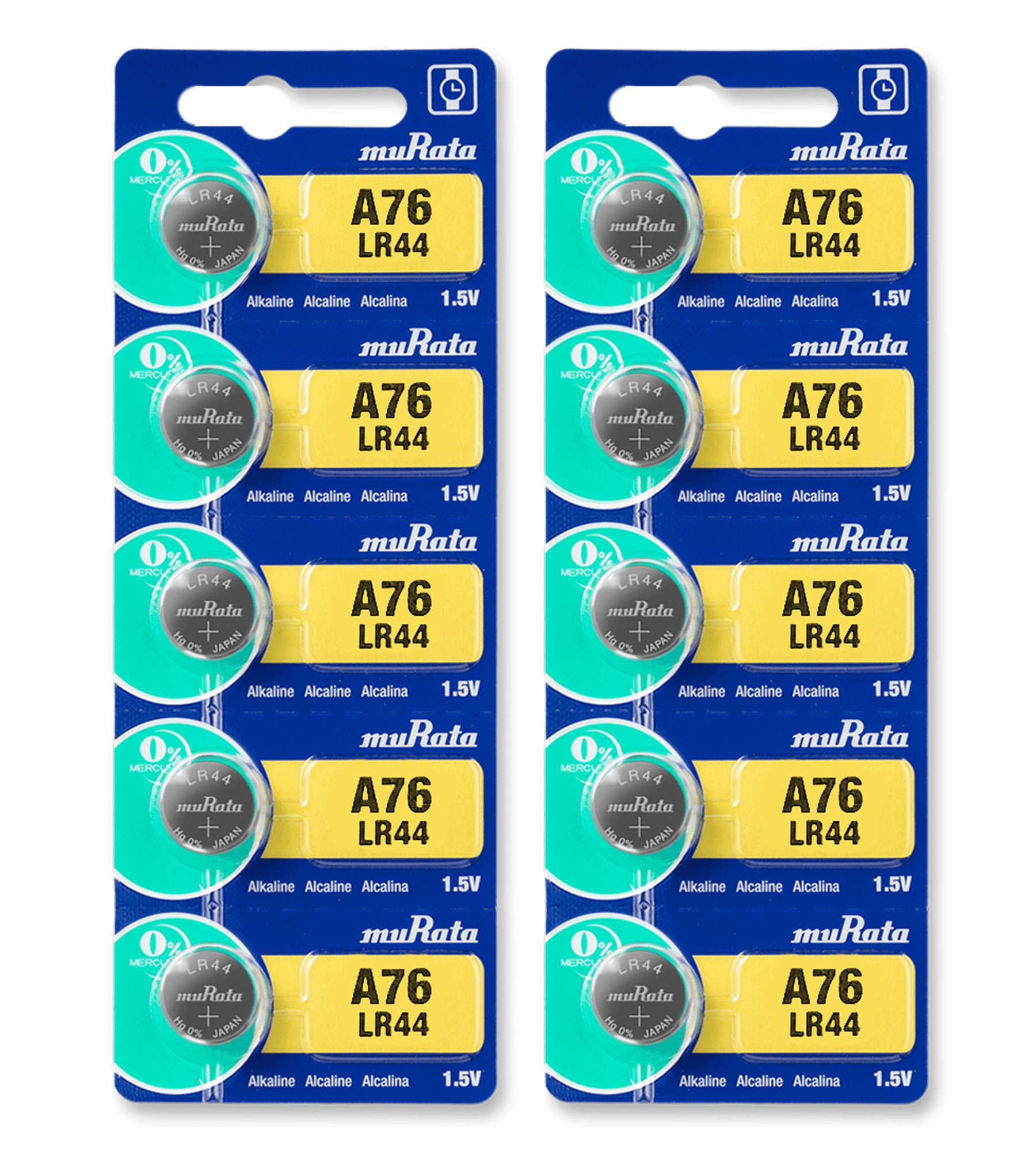 Murata LR44 Battery 1.55V Alkaline Button Cell (10 Batteries 