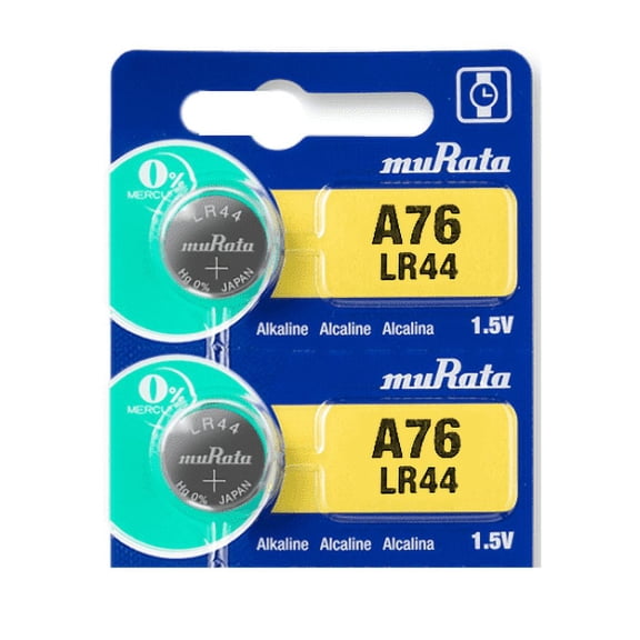 Murata LR44 Battery 1.55V Alkaline Button Cell (2 Batteries)