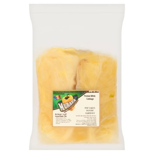 Murata Pickled Cabbage Leaves 1kg, British Import (Pack of 2)