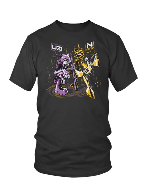 Murder Drones Shop Glitch Productions Uzi And N Iconic Duo Shirt - Murder Drones Shirts Black Round neck T-Shirt Unisex