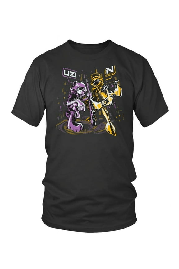 Murder Drones Shop Glitch Productions Uzi And N Iconic Duo Shirt - Murder Drones Shirts Black Round neck T-Shirt Unisex