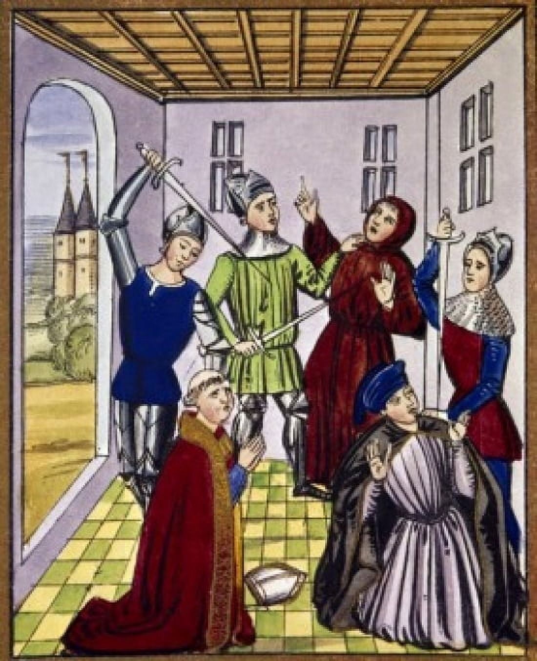 Murder of the Archbishop of Canterbury Jean Froissart (ca1337-ca1405 French) Canvas Art - Jean Froissart (24 x 36)