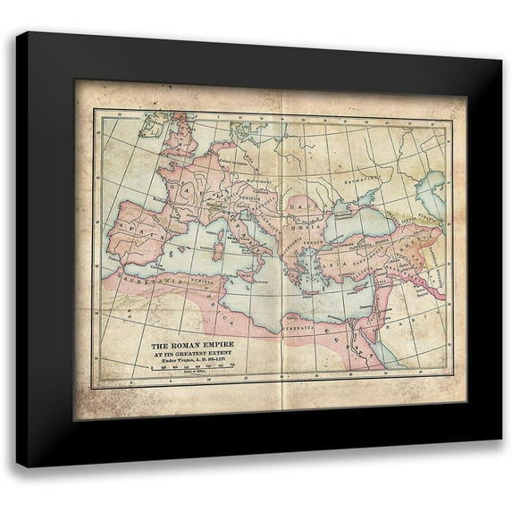 Murdock, Ramona 18x15 Black Modern Framed Museum Art Print Titled - Vintage Roman Empire Map