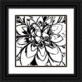 thumbnail image 1 of Murdock, Ramona 20x20 Black Ornate Wood Framed with Double Matting Museum Art Print Titled - BW Floral No. 5, 1 of 4