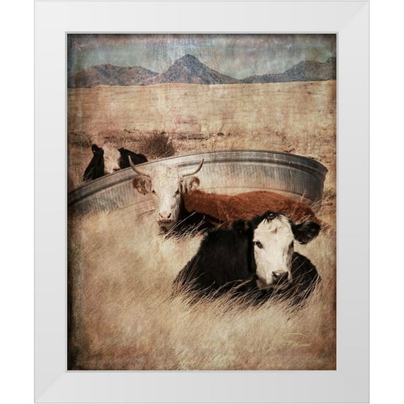 Murdock, Ramona 20x24 White Modern Wood Framed Museum Art Print Titled - Watering Hole