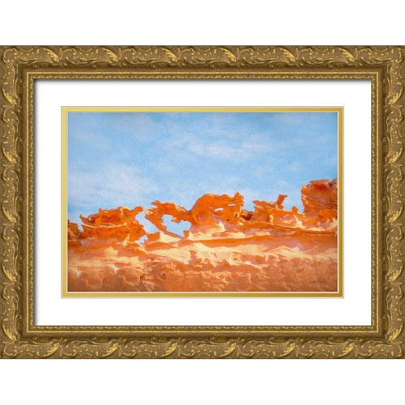 Murdock, Ramona 32x23 Gold Ornate Wood Framed with Double Matting Museum Art Print Titled - The Fins II