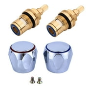 Murdoffiu Faucet Knob Handle 1 Set Tap Handle Replacement Parts Hot Cold Tap Valves Knob Handle and Spool