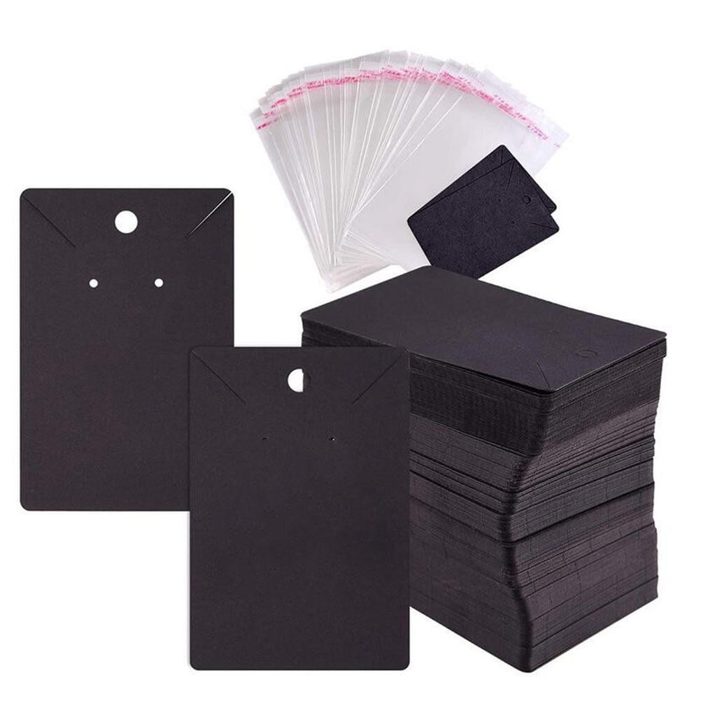 Murdoffiu Jewelry Display Cards 100 Pcs Kraft Paper Earring Cards Retro Necklace Cards Jewelry