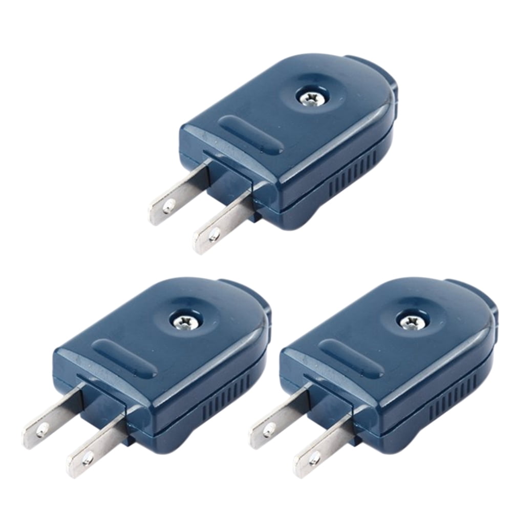Murdoffiu Male Plug 3Pc American 2 AC Electric Power Adjustable Male Plug Socket Outlet Adaptor Wire Rewireable Extension Cord Connector with US Plug