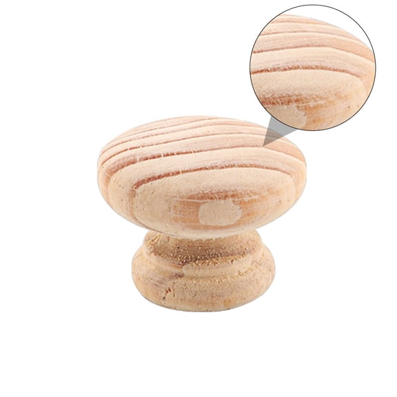 Murdoffiu Wooden Handle 6Pcs Solid Wood Handle Nordic Style Door Handles Wardrobe Knobs with Screws