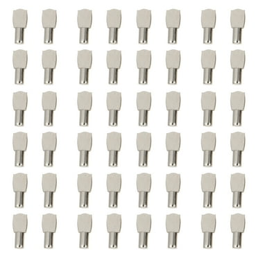 Murdoffiu bookshelf pegs 50pcs Steel Shelf Support Pegs Furniture Shelf Pin Spoon Shape Cabinet Shelf Pegs