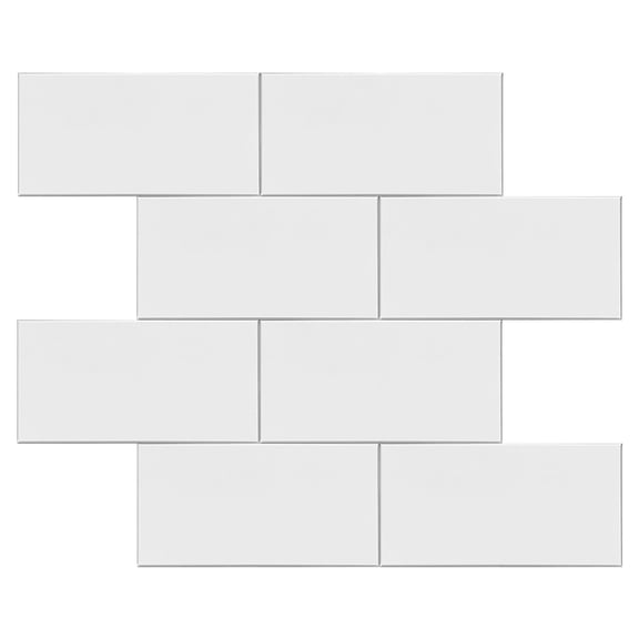 Murella SPC collection peel and stick backsplash tile White Subway 12 in. x 12 in. - Single Tile