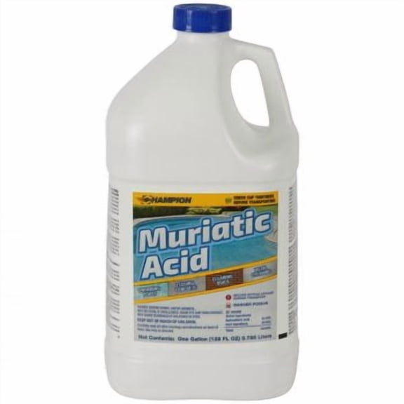Champion Muriatic Acid - Swimming Pool pH Reducer Balancer - 1 Gallon Jug
