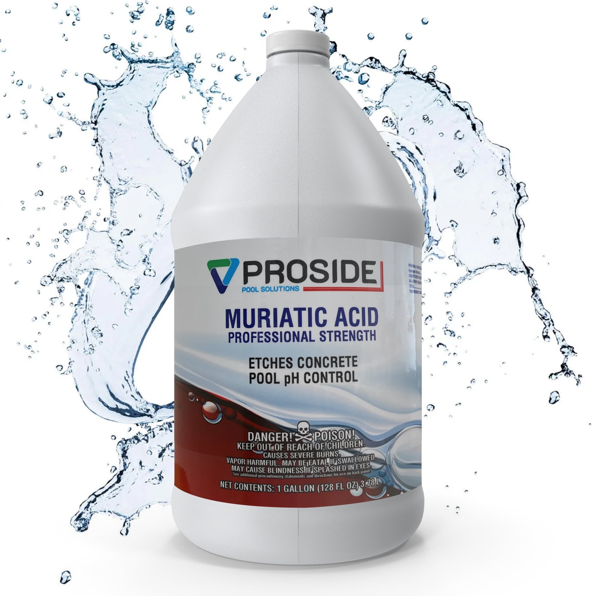 Muriatic Acid ProSide 1 Gallon Bottle PH Adjustment & Concrete Etching