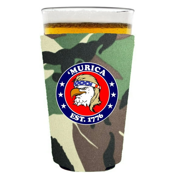 Murica 1776 Pint Glass Coolie (Green Camo)