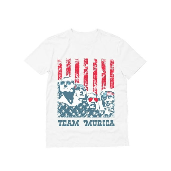 Murica 4th of July Men's T-shirt - American Flag Graphic Tee - Ideal Patriotic Outfit for Independence Day Celebrations - High-Quality USA Republican Shirt for Men - Large White