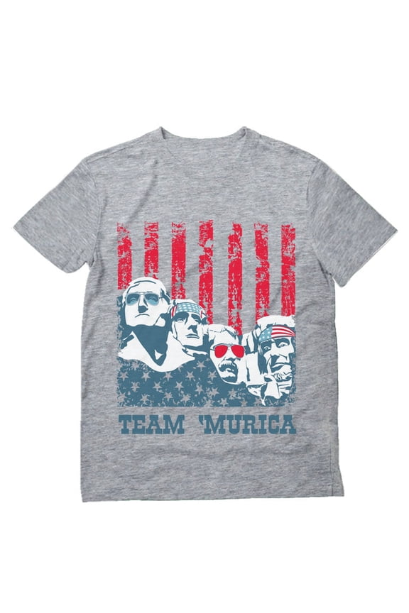 Murica 4th of July Men's T-shirt - American Flag Graphic Tee - Ideal Patriotic Outfit for Independence Day Celebrations - High-Quality USA Republican Shirt for Men - Large Gray