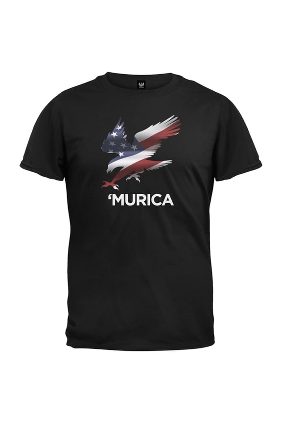 Murica Eagle Black T-Shirt - Medium