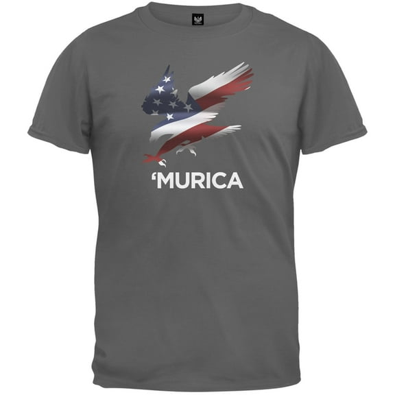 Murica Eagle Charcoal T-Shirt - 2X-Large