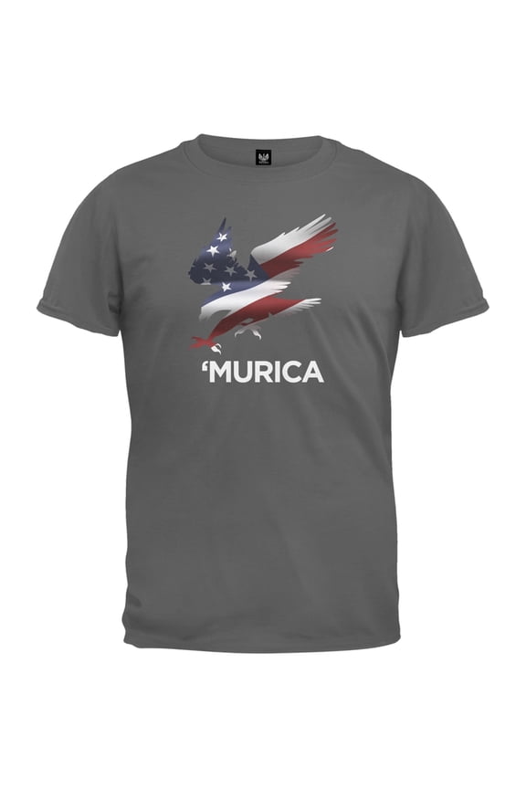Murica Eagle Charcoal T-Shirt - 2X-Large