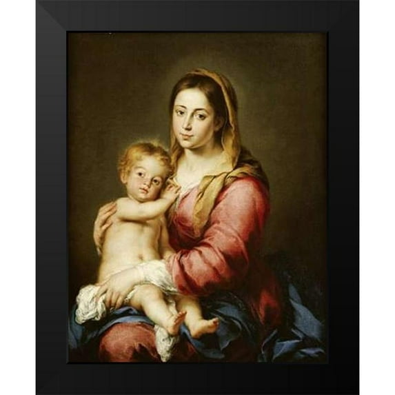 Murillo, Bartolome Esteban 20x24 Black Modern Framed Museum Art Print Titled - The Virgin and Child