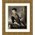 thumbnail image 1 of Murillo, Bartolome Esteban 20x24 Gold Ornate Wood Framed with Double Matting Museum Art Print Titled - Boy With a Dog, 1 of 4