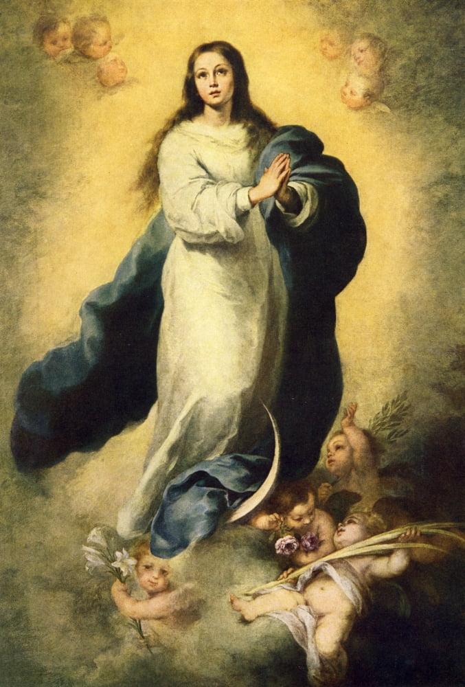 Murillo c1910 Immaculate Canvas Art - Bartolom Esteban Murillo (24 x 36)