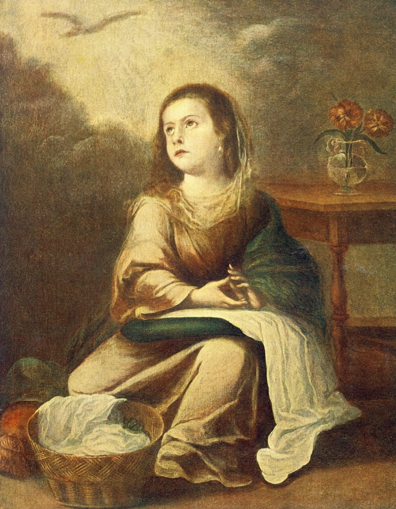 Murillo c1910 The conception of Mary Canvas Art - Bartolom Esteban Murillo (18 x 24)