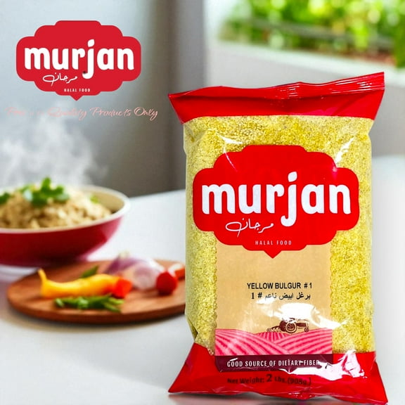 Murjan 2 lbs Bulgur Wheat #1 Fine Grind, High Fiber, Premium Turkish Wheat, For Tabbouleh, Kibbeh, Pilaf & Mediterranean Recipes