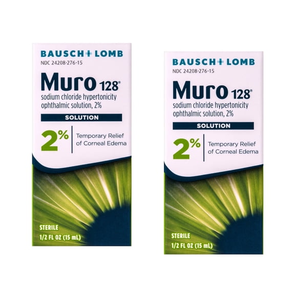 Muro 128 2% Sterile Ophthalmic Eye Solution - 0.5 Oz (15 Ml), 2 Pack