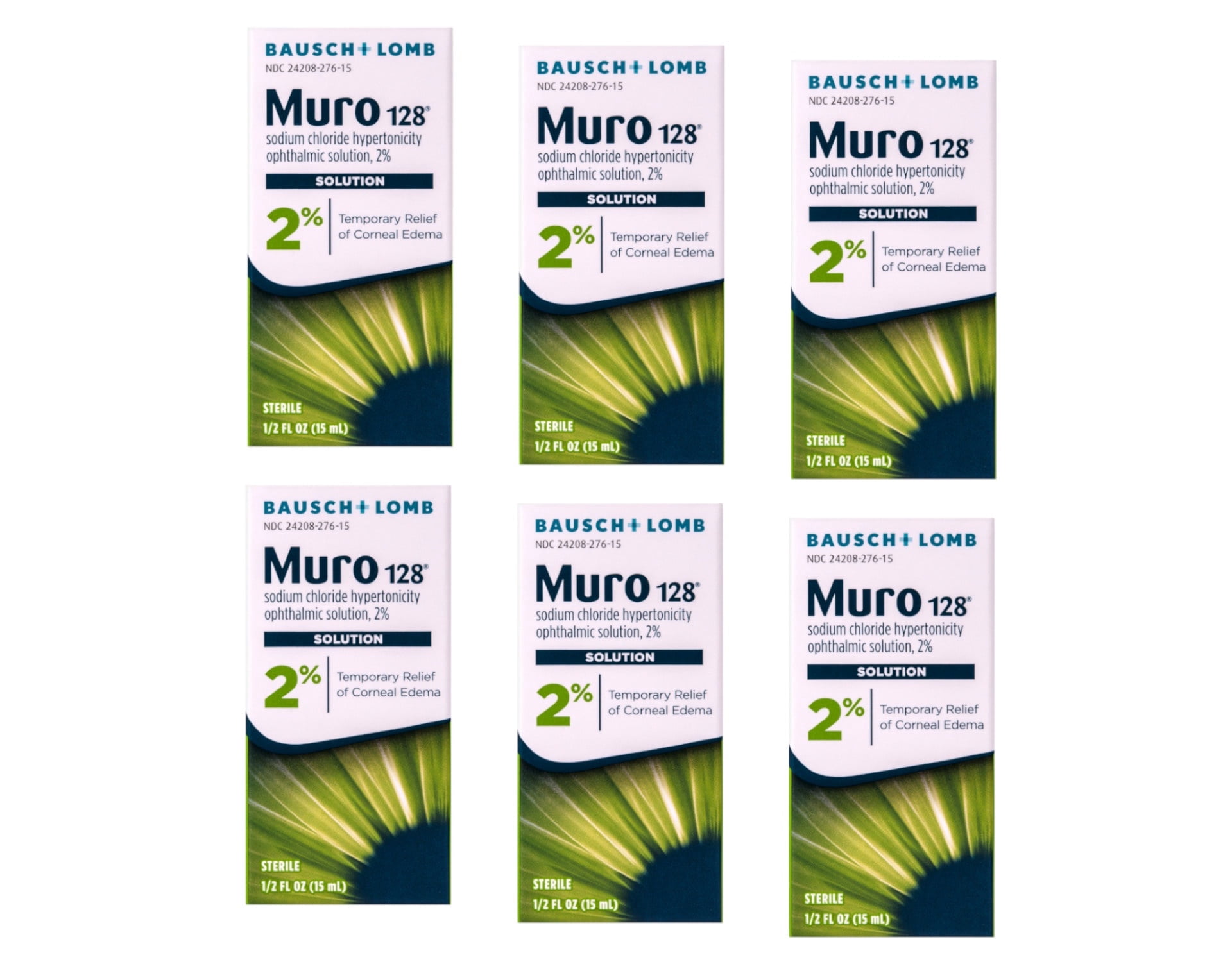 Muro 128 2% Sterile Ophthalmic Eye Solution - 0.5 Oz (15 Ml), 6 Pack
