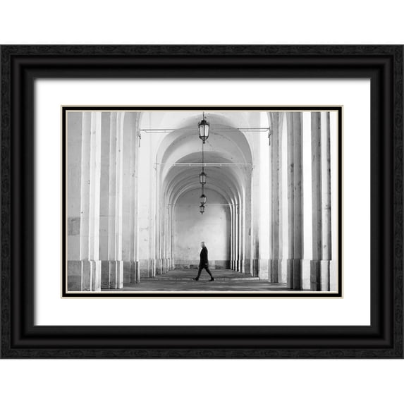 Muroiwa, Go 18x13 Black Ornate Wood Framed with Double Matting Museum Art Print Titled - Nancy
