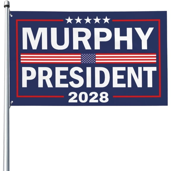 Murphy 2028 Flag 4x6 Chris-Murphy For President 2028 Vote Blue Banner Sign Outdoor Decor Yard Flags