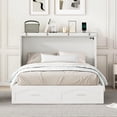 thumbnail image 1 of Murphy Bed, Full Size Murphy Bed Wall Bed with 2 Drawers and A Set of Sockets & USB Ports, Pulley Structure Design & Space-Saving Folding Platform Bed, Easy to Build, White, 1 of 9