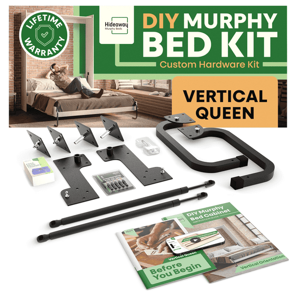 Murphy Bed Kit | Vertical Queen Wall Bed Hardware Kit To Build a DIY Murphy Bed Cabinet